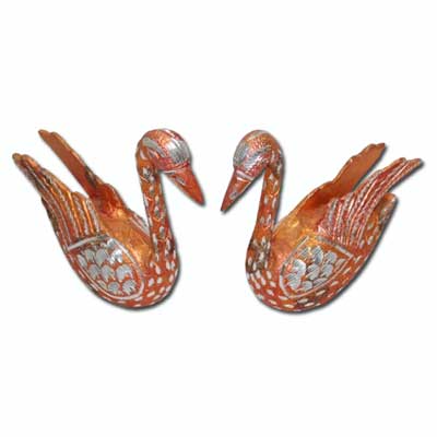 "Decorative White Metal Swan  (Pair)-001 - Click here to View more details about this Product